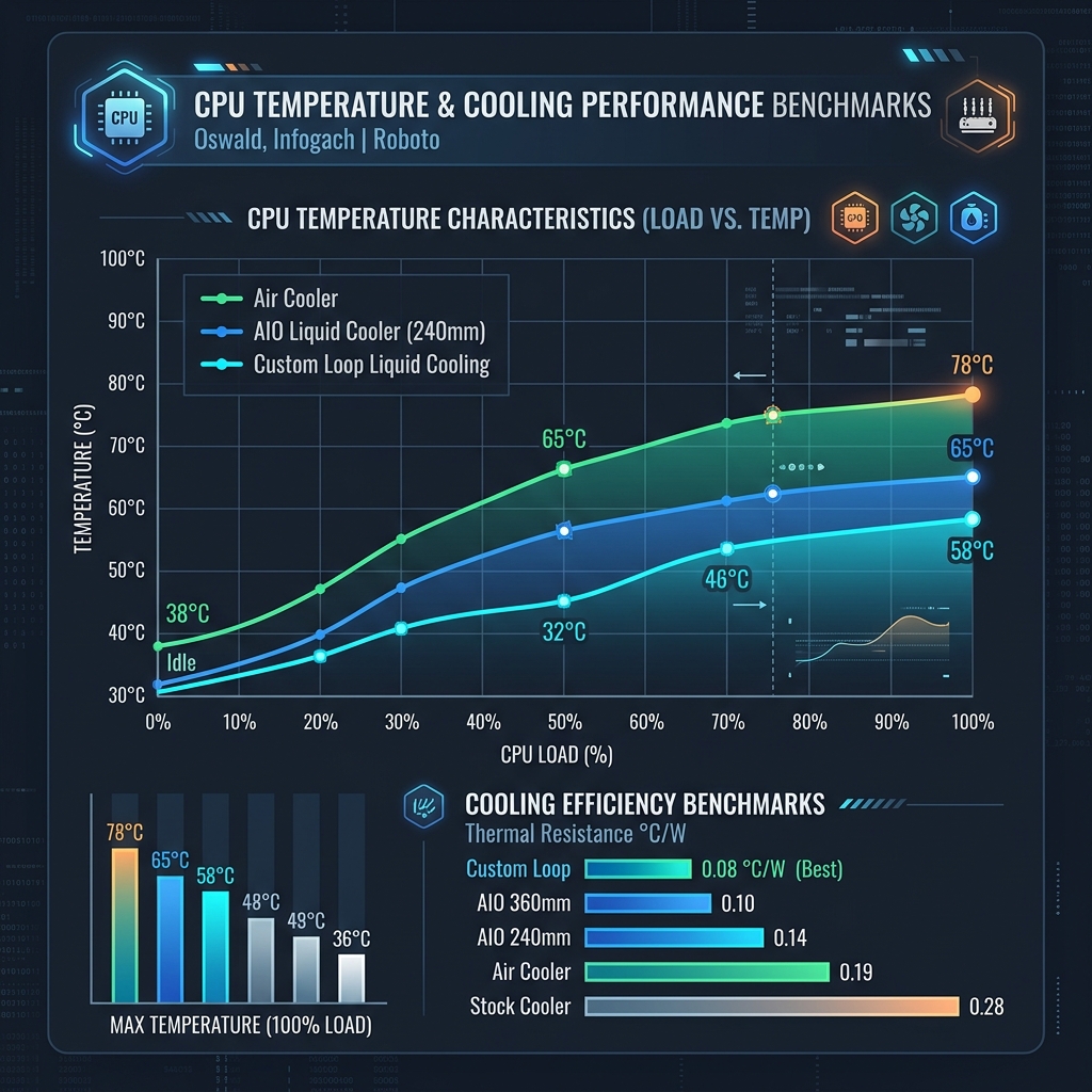 Technical thermal benchmark chart for laptops under 50000 showing cooling efficiency